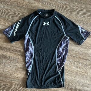 Under Armour Black “Bolt” Heat Gear Athletic Shirt